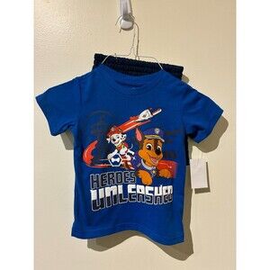NWT Paw Patrol "Heroes Unleashed" Shirt & Shorts Outfit - 2T